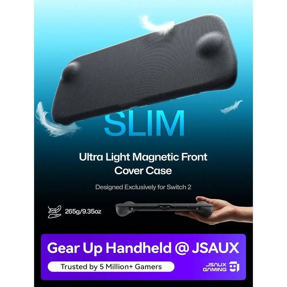 Split Every Day Case for Switch 2, Magnetic Detachable Front Cover, Adj Stand